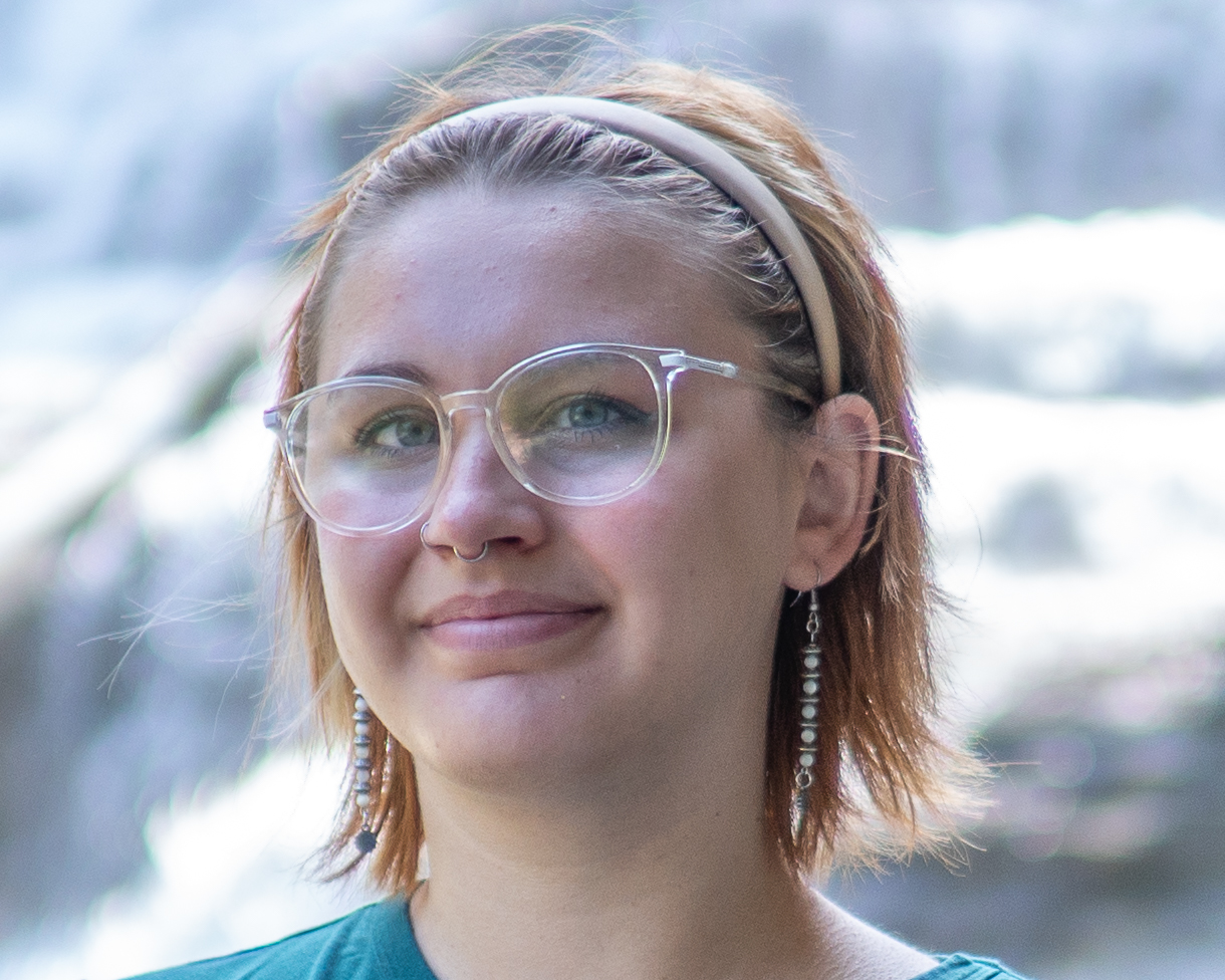 Portrait - headshot with waterfall backdrop